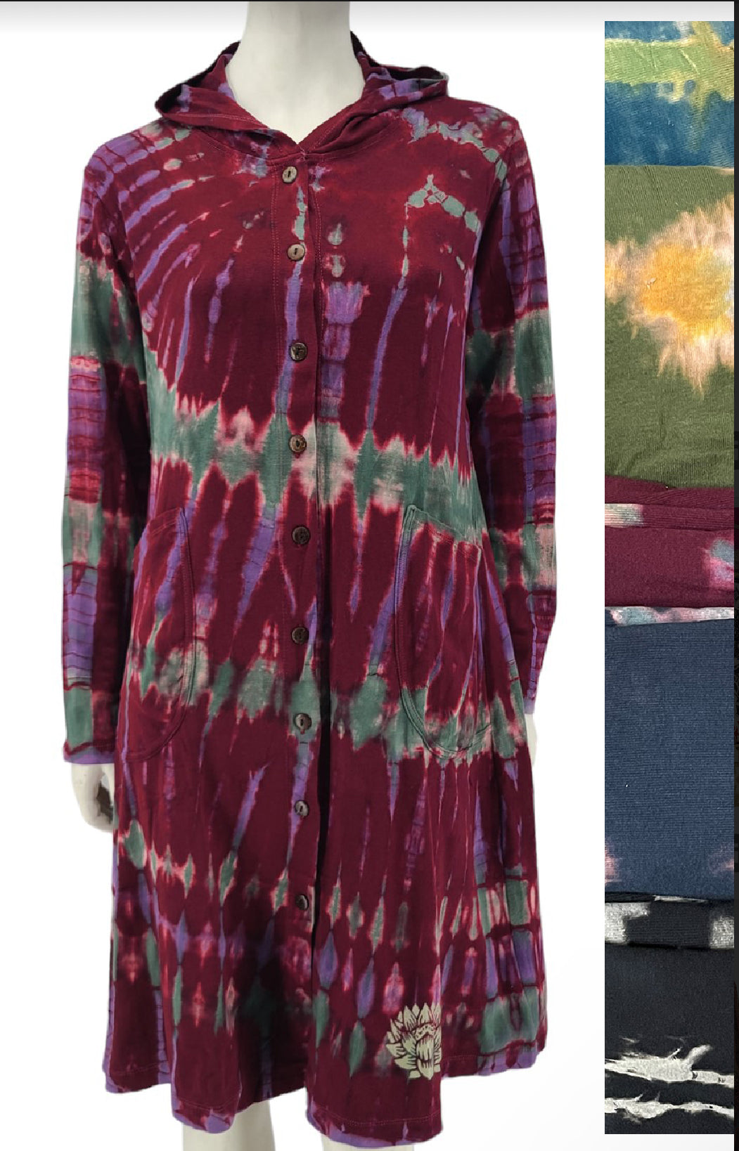 Long Tie die hoodie