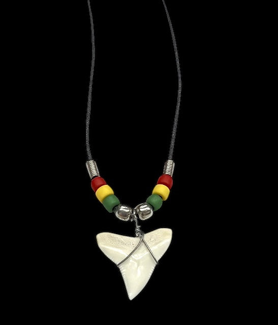 Shark tooth rasta necklace