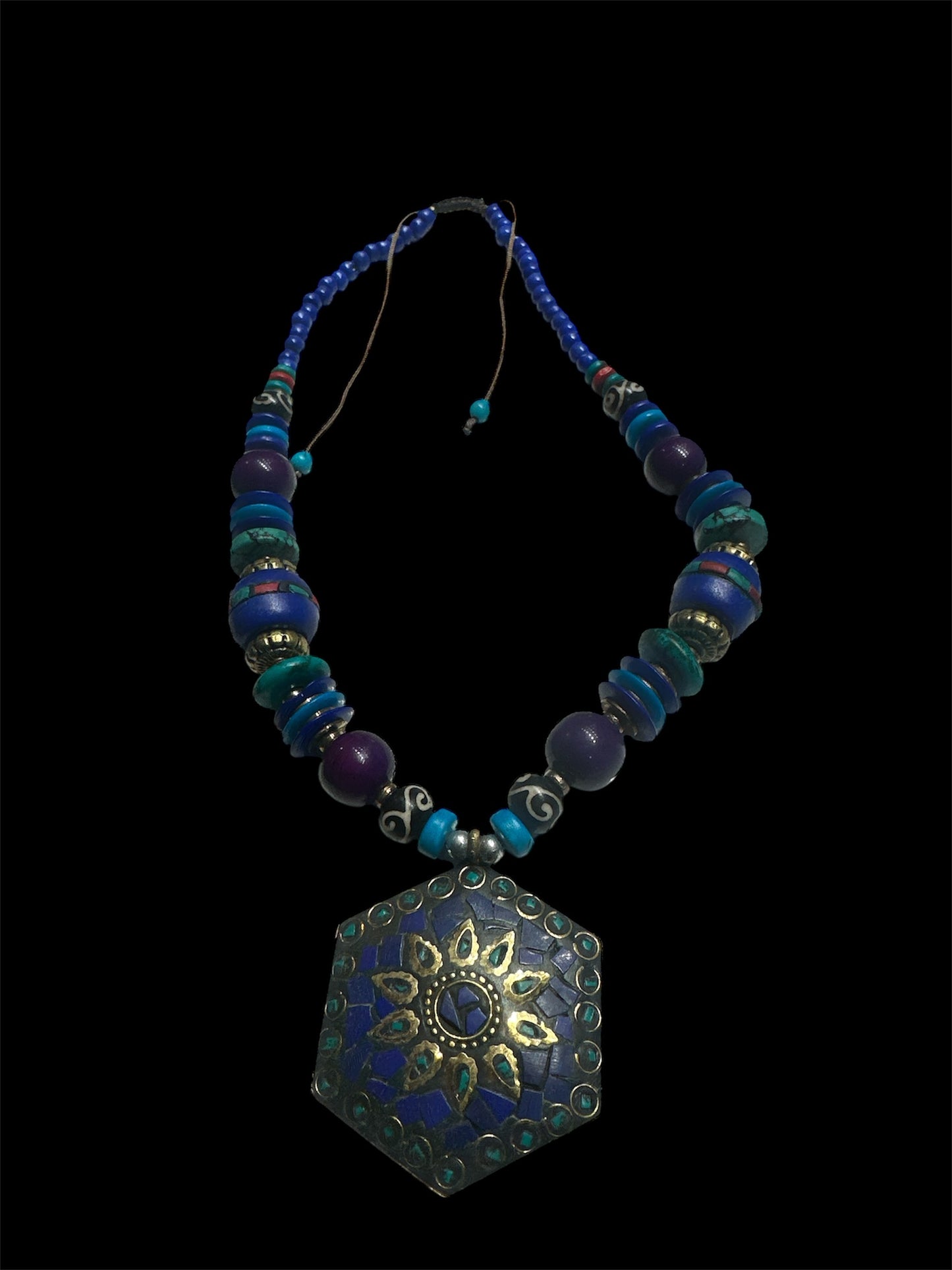 Sapphire Sun – Handcrafted African Necklace