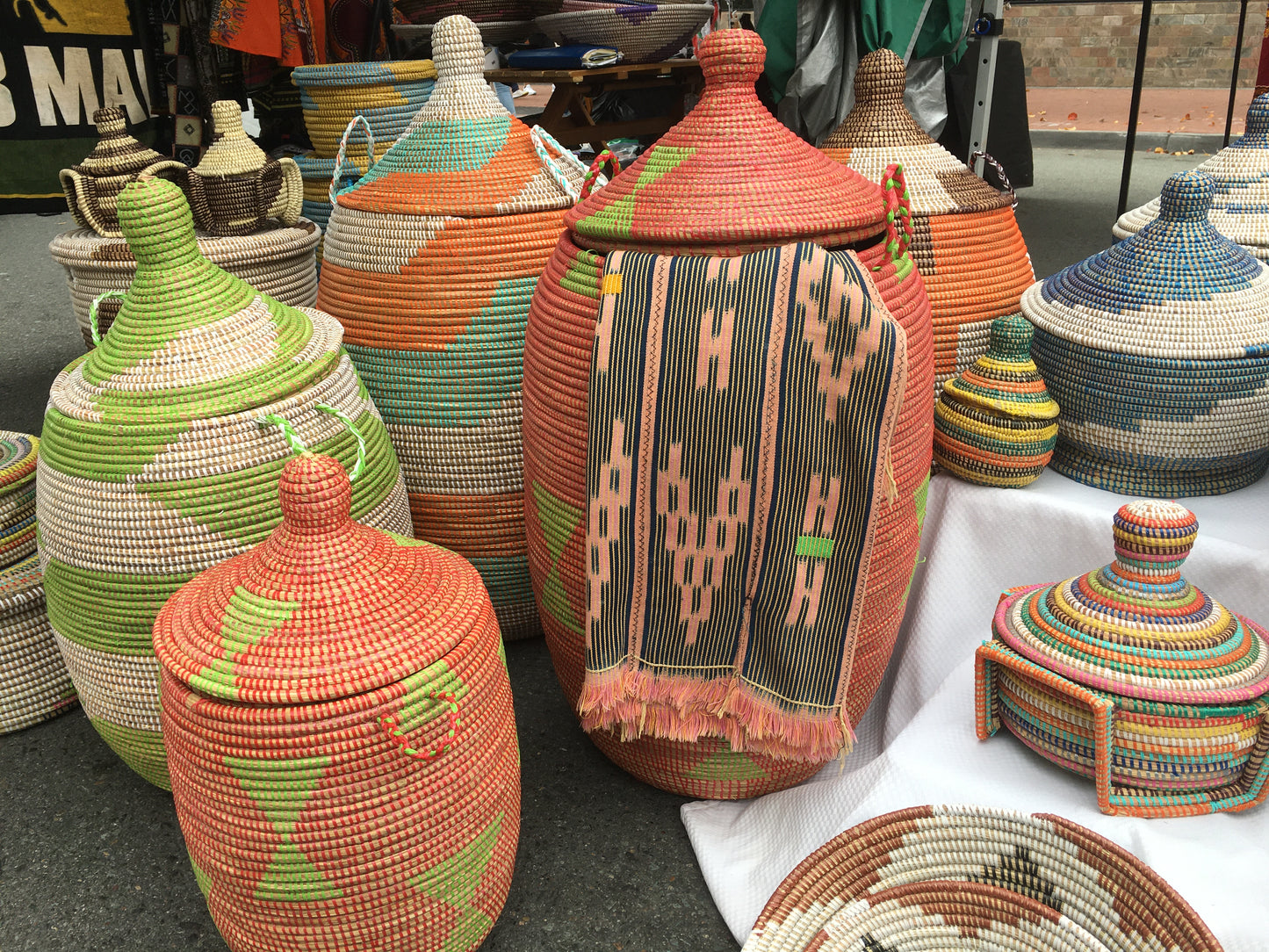 Large Senegalese basket and hamper/ Miami Hurricane