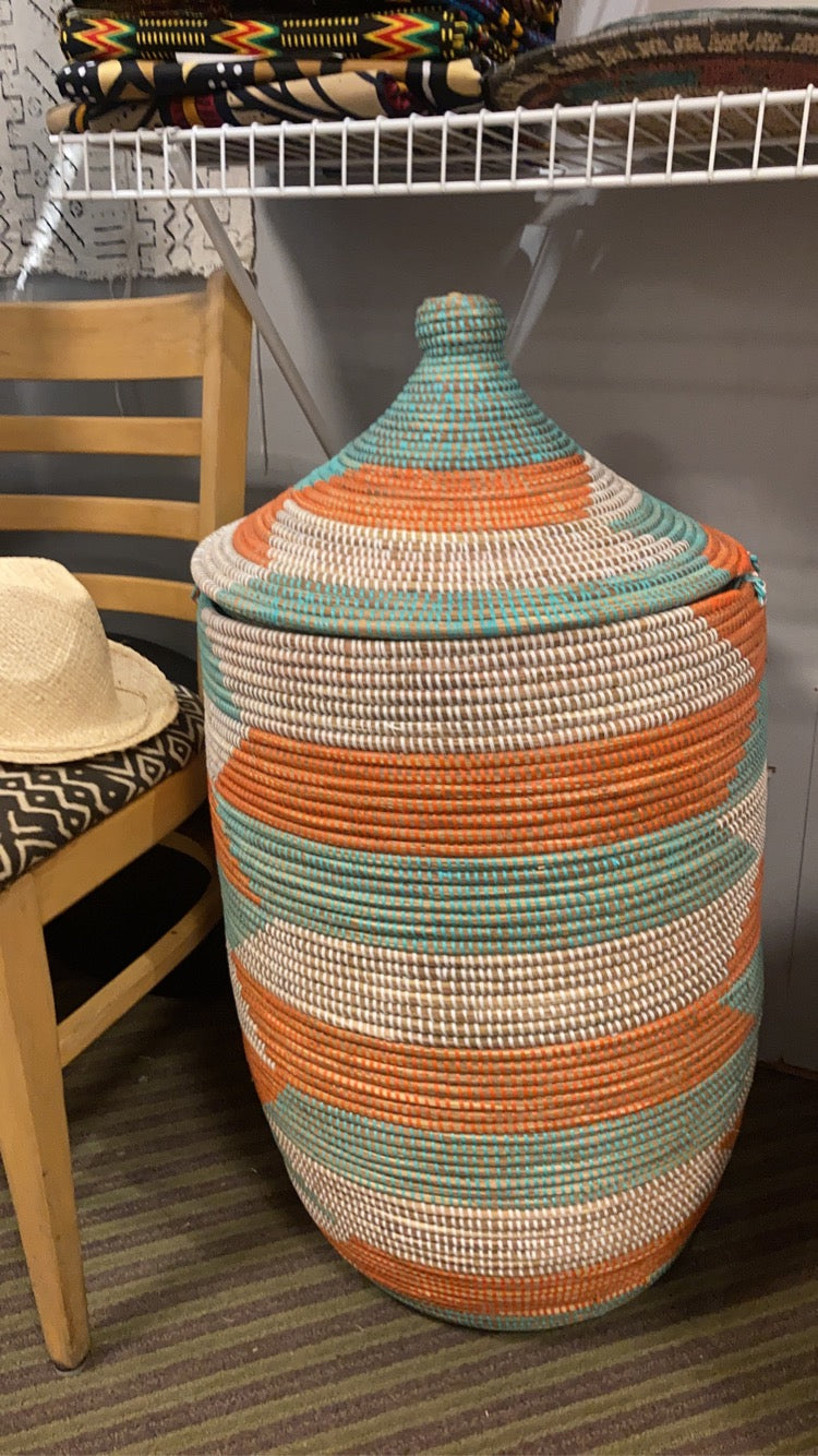 Large Senegalese basket and hamper/ Miami Hurricane