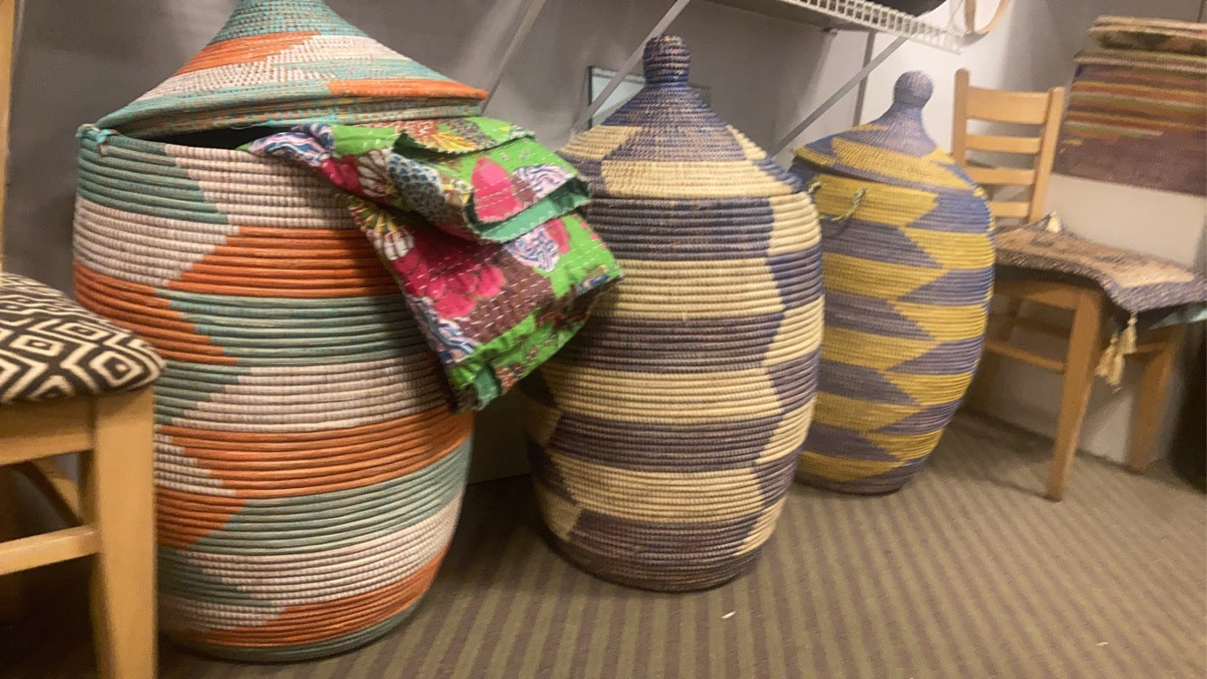 Large Senegalese basket and hamper/ Miami Hurricane