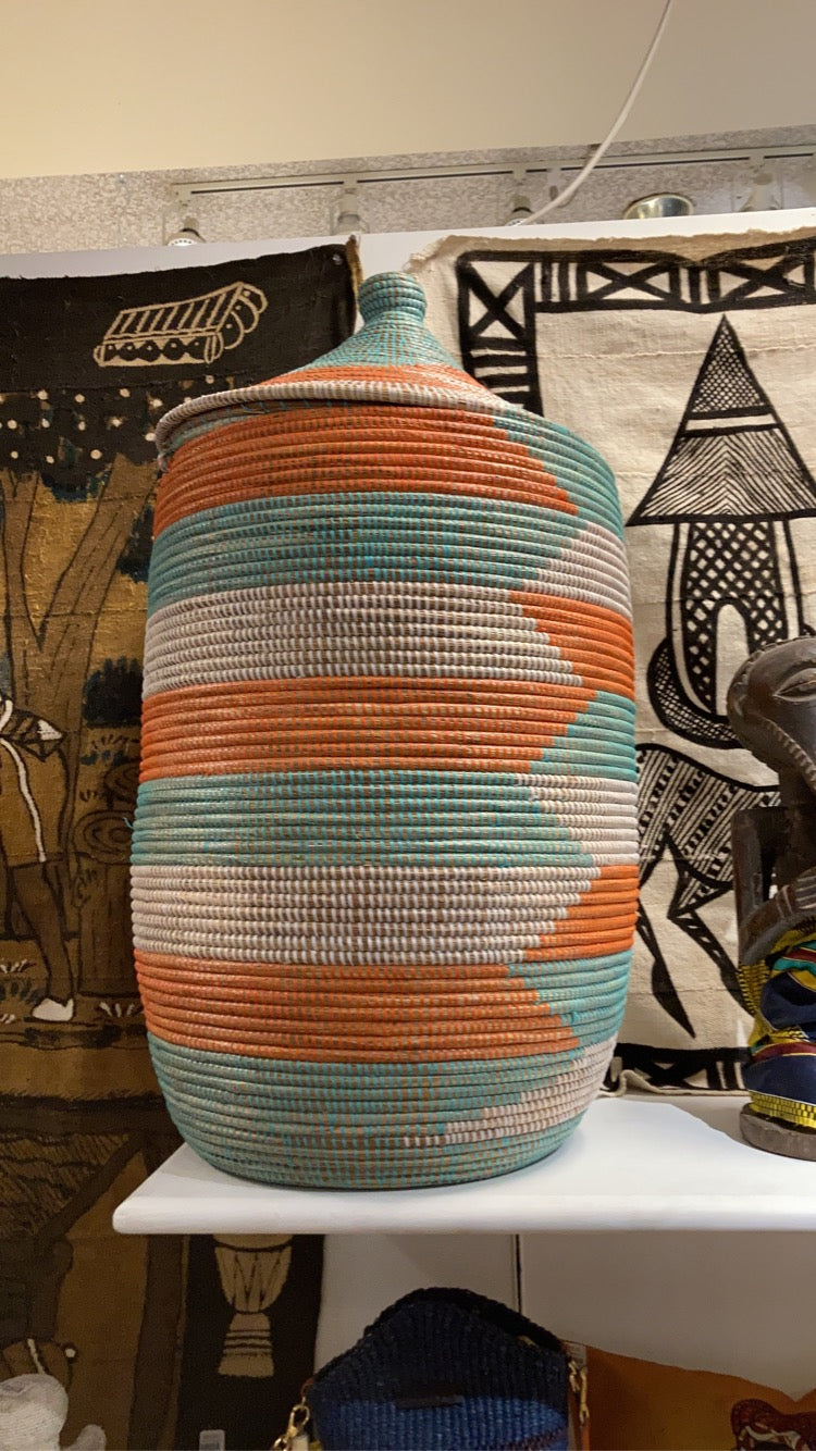 Large Senegalese basket and hamper/ Miami Hurricane