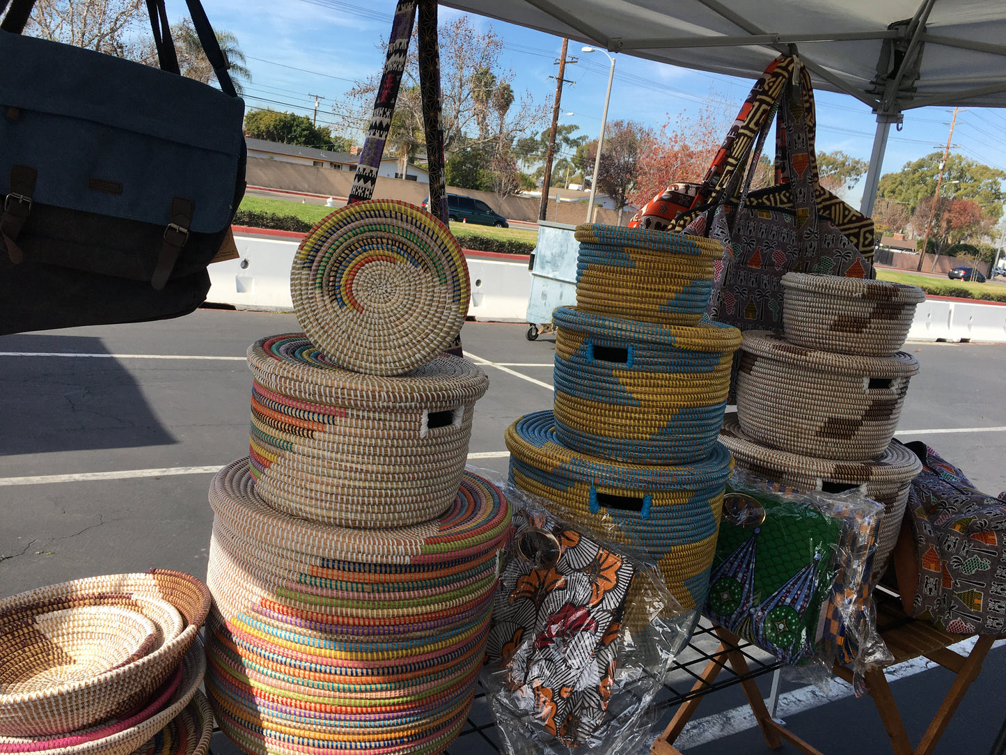 Handwoven Senegalese Nested Basket Set of 3 – Natural Grass & Recycled Plastic