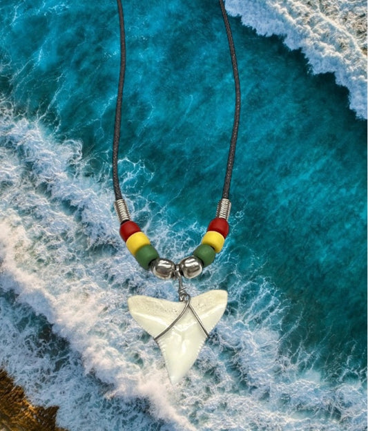 Shark tooth rasta necklace