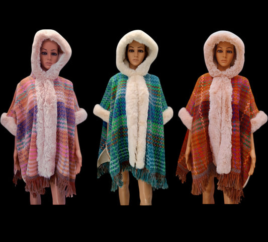 Sherpa wool poncho