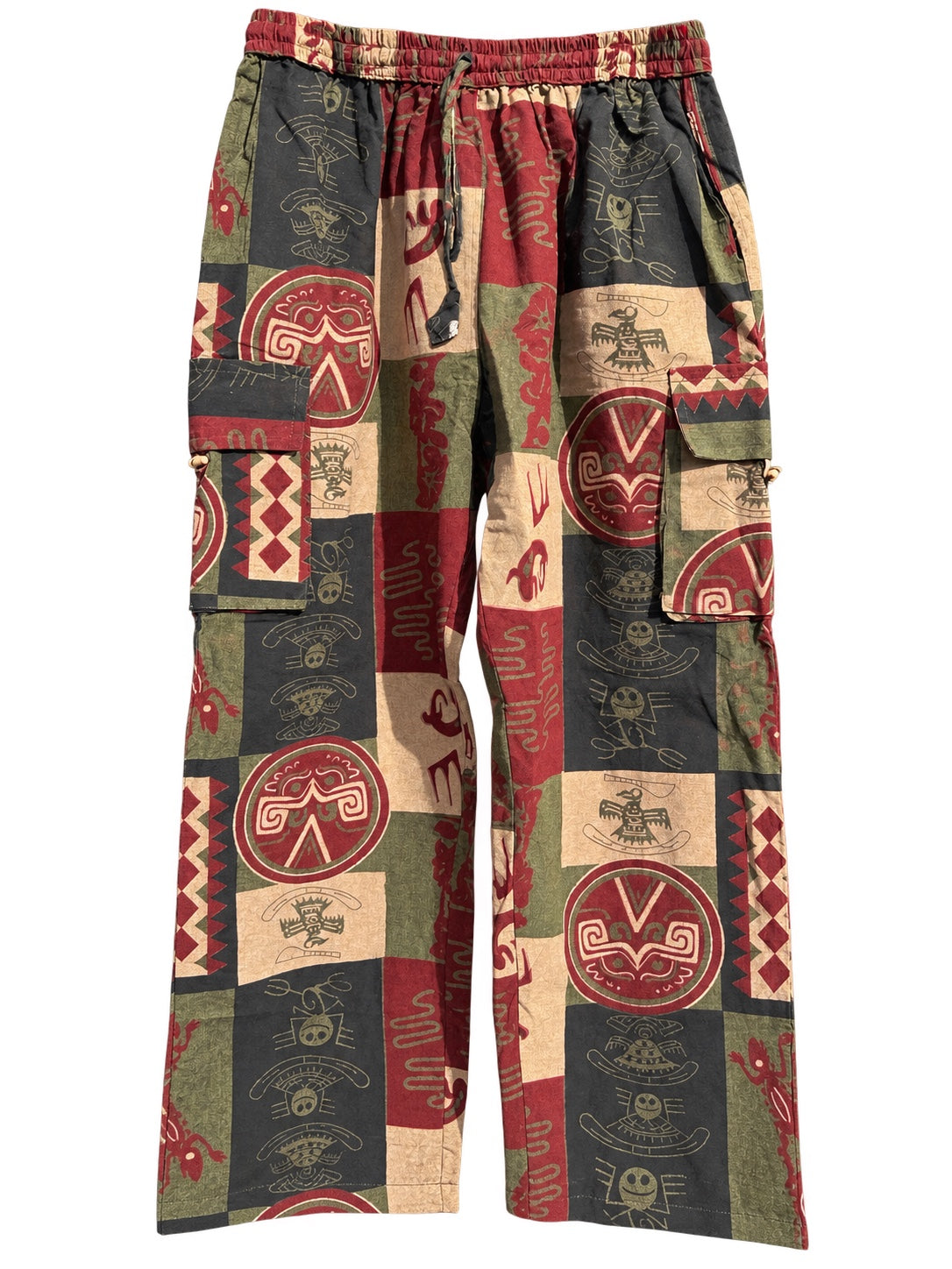Nomad Printed Cotton Cargo Pants in Green