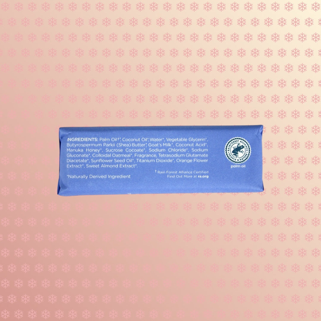 Teranga Africa/Choose Senegal handcrafted soap bar in blue packaging with ingredient list and certification logo
