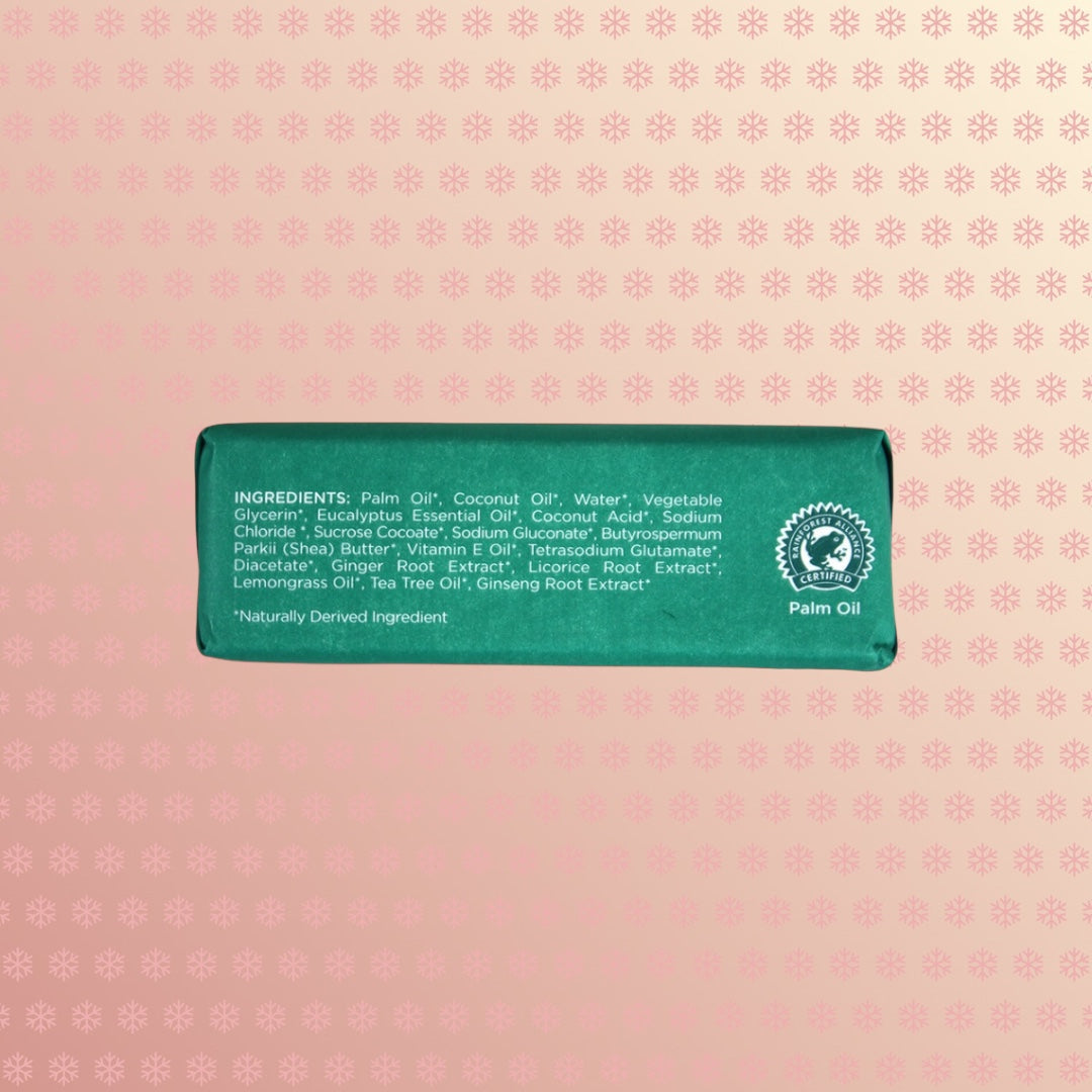 Teranga Africa/Choose Senegal handcrafted soap bar with green packaging showing natural ingredients list