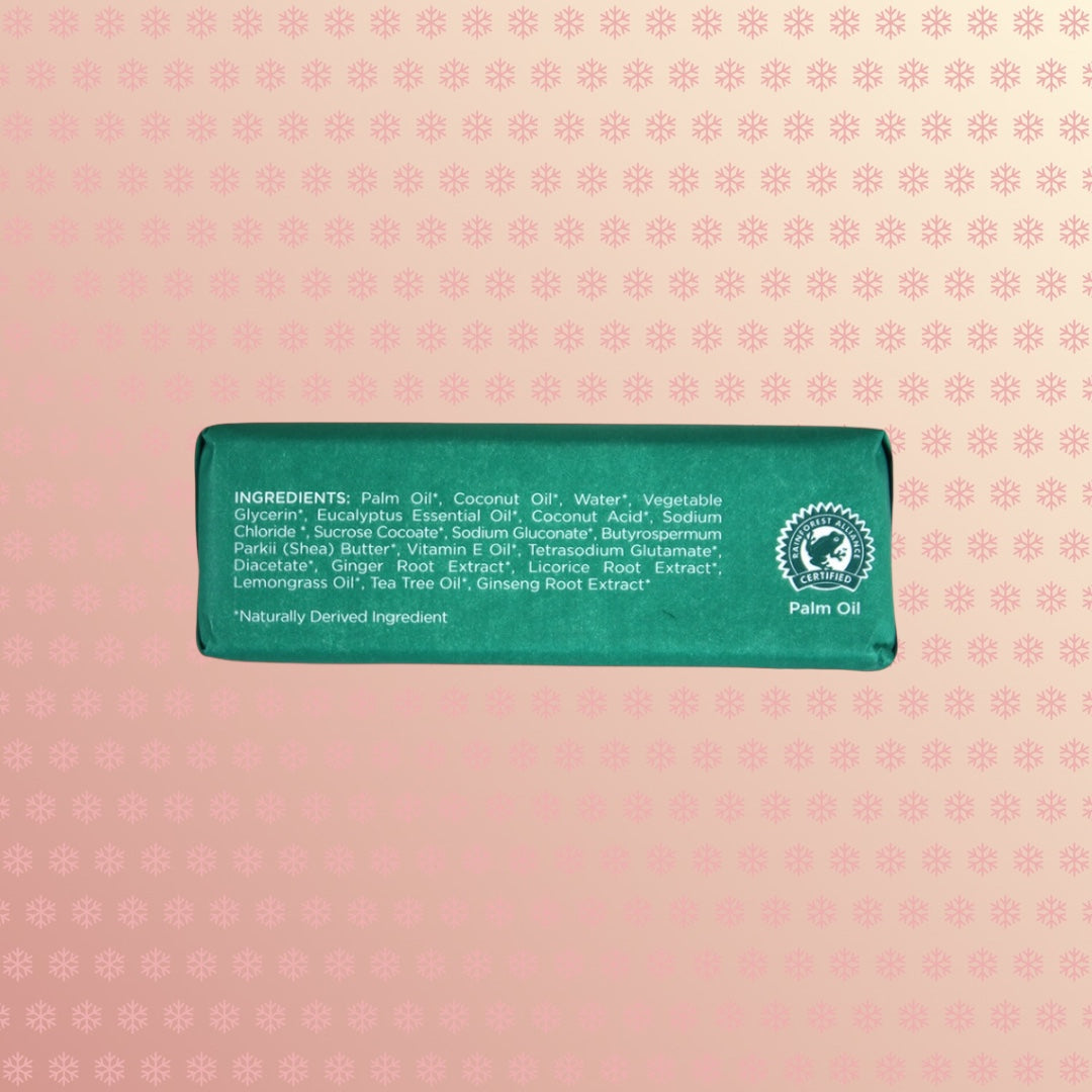 Teranga Africa/Choose Senegal handcrafted soap bar with green packaging showing natural ingredients list